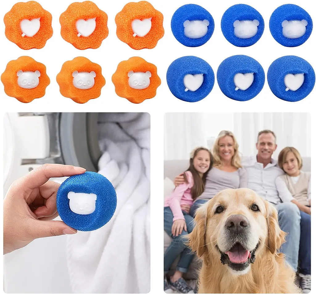 12 Stück Tierhaarentferner Waschmaschine Fusselball für Waschmaschine Waschbälle gegen Tierhaare